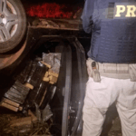 Traficante capota carro com 800 kg de maconha e foge na BR-376